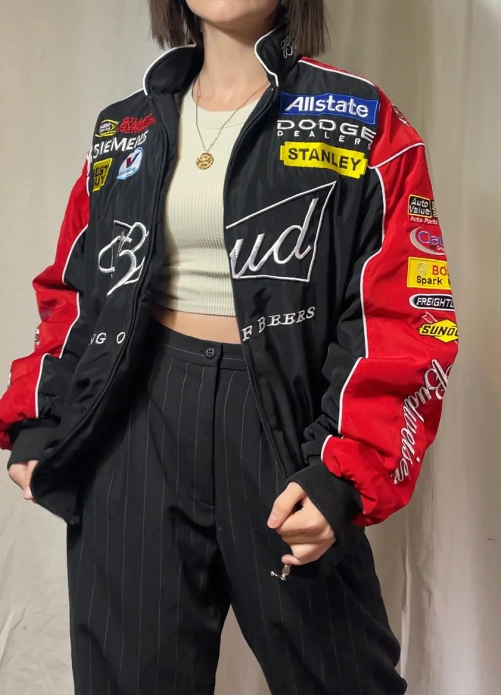 Red/Black Budweiser Nascar Racing Jacket